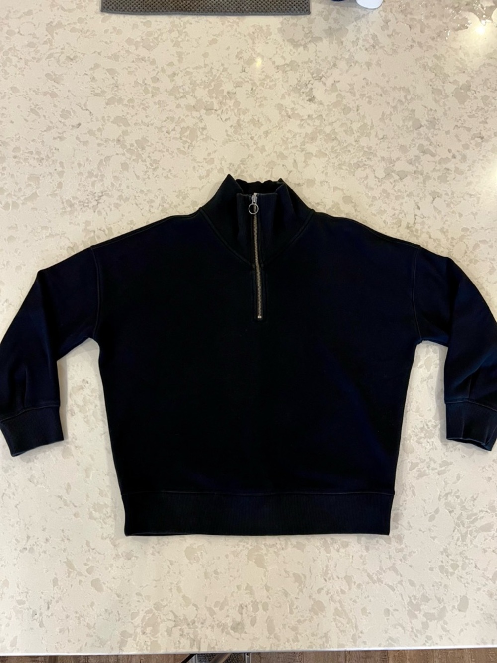 Athleta women’s Black Half-Zip Stand Collar Sweatshirt